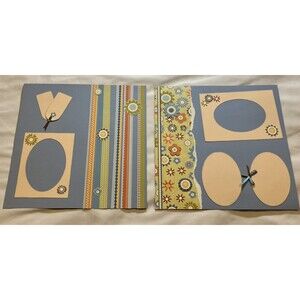 Handmade (2) 12"x12" Premade Scrapbook Pages Layout Spring Floral Family